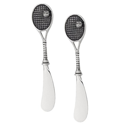 Wine Things 2-Piece Tennis Racket Zinc Cheese Spreader