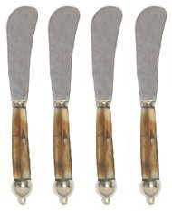 Pate Knife w/ Mother of Pearl Handle, Set of 4 - Oyster