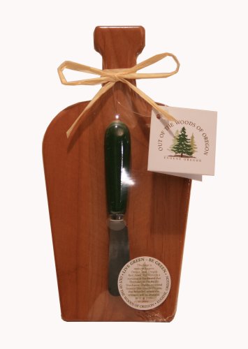 Out of the Woods of Oregon Mini Wine Board with Green Ceramic Spreader