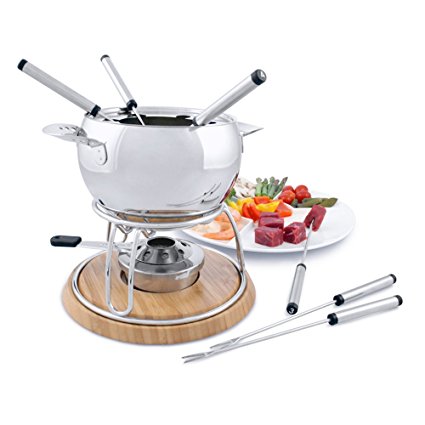 Swissmar F66918 11-Piece Geneva Stainless Steel Fondue Set