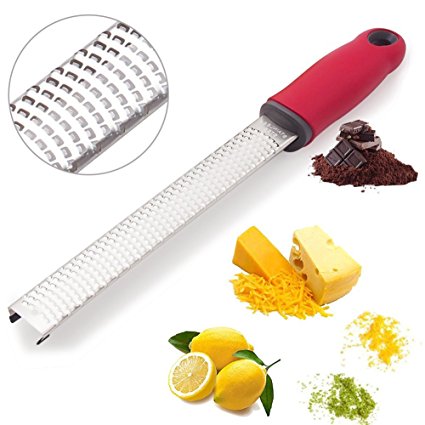 MURENKING Zester Stainless Steel Cheese Grater with Safety Cover for Lemon, Ginger, Chocolate and More