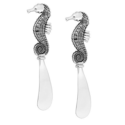 Wine Things 2-Piece Seahorse Zinc Cheese Spreader