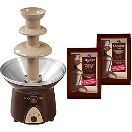 Wilton Chocolate Pro 3-Tier Chocolate Fountain + 2-Pack Chocolate Fondue Melting Wafers, 4 lb