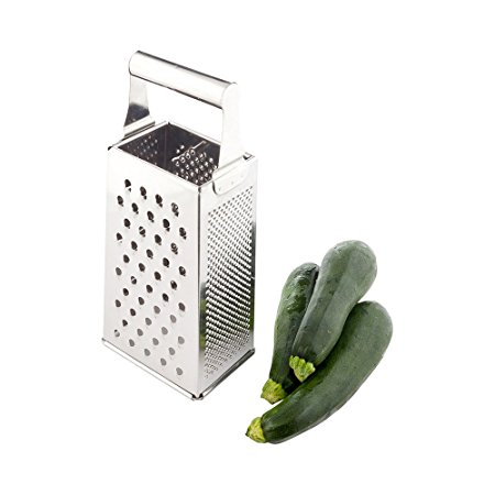 Box Grater, Cheese Grater, Vegetable Grater - 4 Sided Grater - Heavy Duty Stainless Steel - 1ct Box - Met Lux - Restaurantware