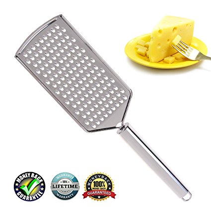 2018 Professional Cheese Grater & Shredder,Stainless Steel Hand Grater for Carrot, Lemon, Ginger,Potato & More Multifunction Kitchen Zester Tool