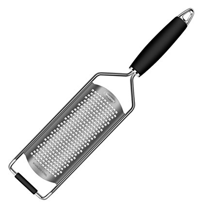 Joinkitch Lemon Zester, Stainless Steel Cheese Grater Zester for Citrus Fruits, Chocolate, Garlic, Onion, Nuts+ Protect Cover and Brush