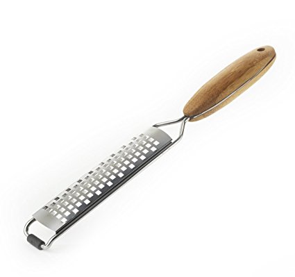 Natural Home Stainless Steel and Bamboo Fine Cheese Grater