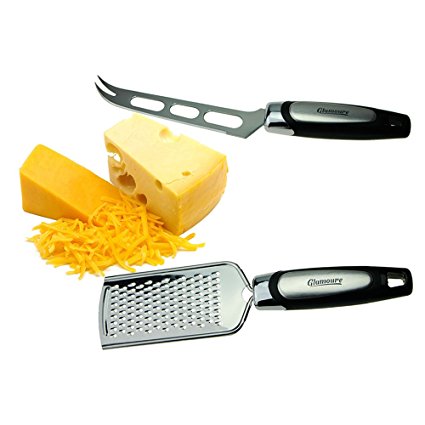 Cheese Grater & Knife Set - Ginger, Vegetable, Fruit and Food Grater & Knife - Cheese Slicer - Zester