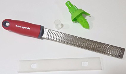 zester grater -Lemon Zester & Cheese Grater - Chocolate, Vegetables, Fruits - Razor-Sharp Stainless Steel Blade + Protect Cover - with Fresh Fruit Infusion Citrus Sprayer