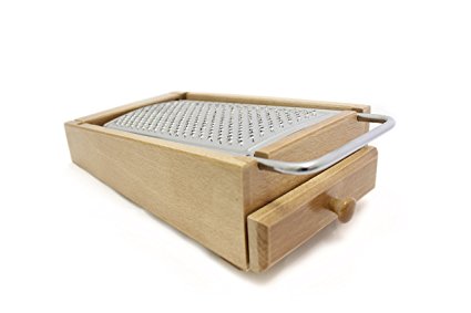 Paderno World Cuisine A4982208 Cheese Grater Box with Drawer, Brown