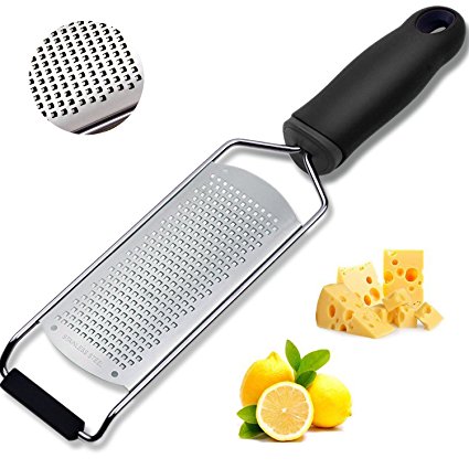 Holii Handheld Cheese Grater& Lemon Zester, Ideal Shredder for Parmesan Cheese Lemon Chocolate & More, Slicer With Sharp Blade-Protective Cover- Dishwasher Safe，Ergonomic Handle-Tiny Pieces Shred